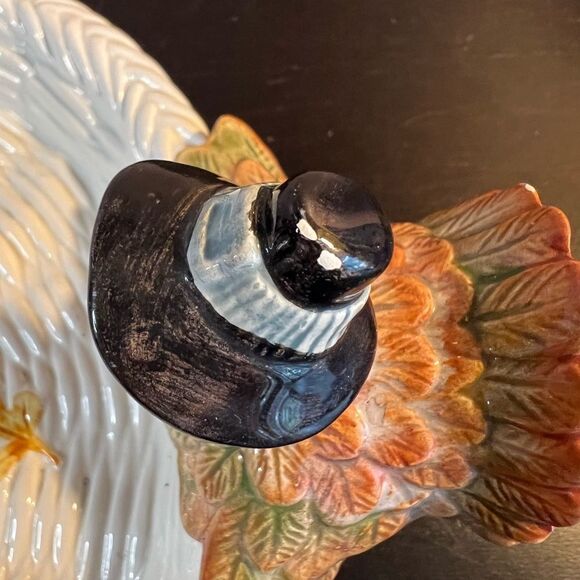 Fitz & Floyd 1990 pilgrims progress thanksgiving serving tray - Picture 8 of 16